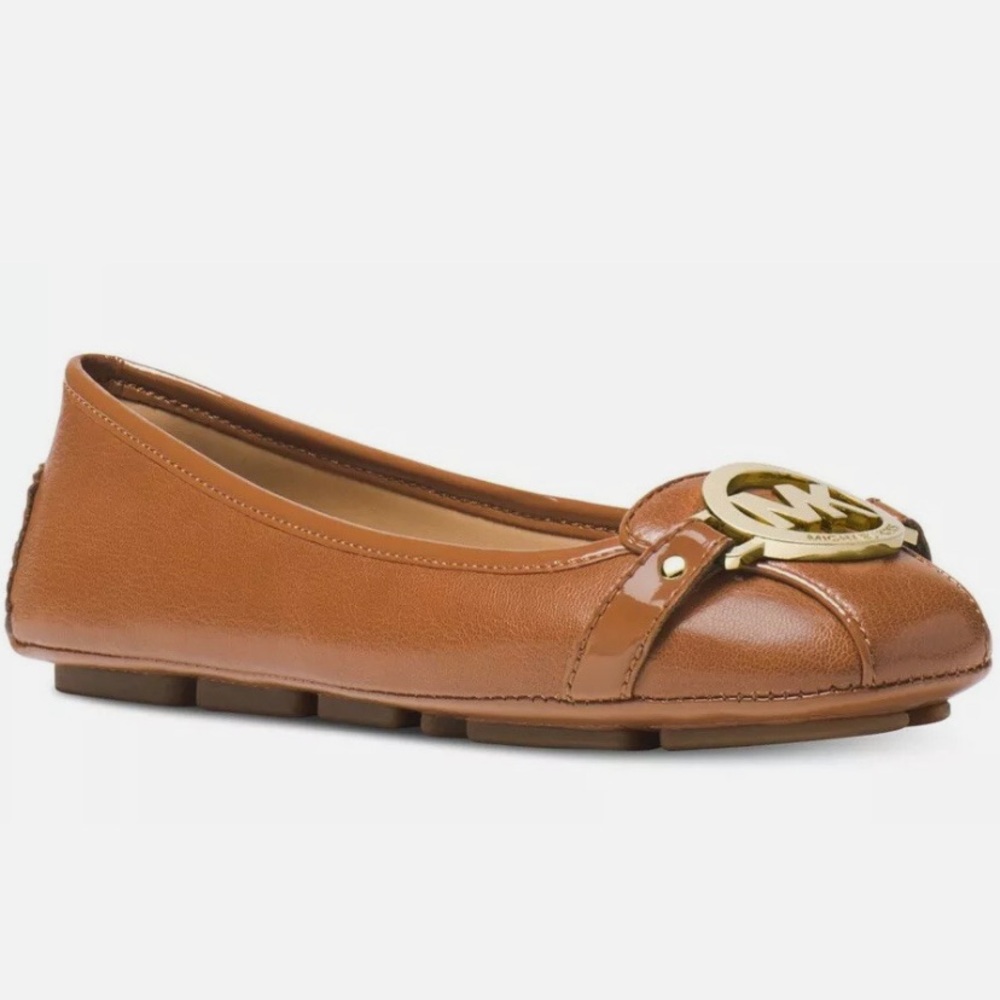 Michael Kors Brown Flats with Gold Embellishment